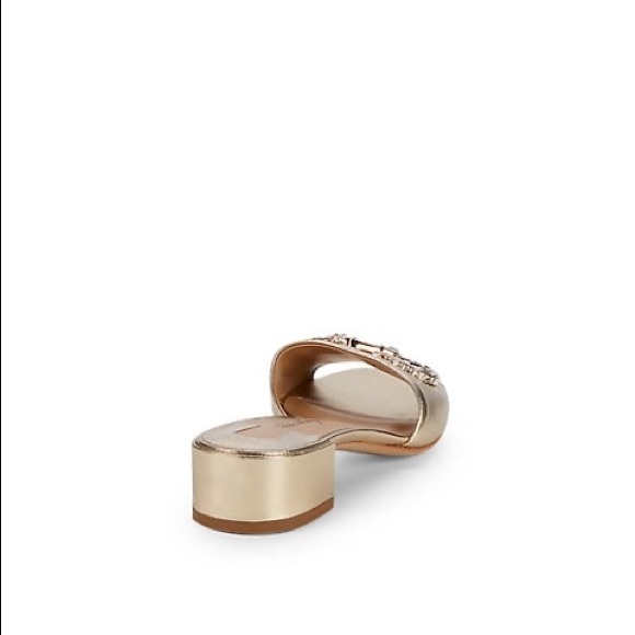 NEW Salvatore Ferragamo Gold Embellished Sandals - Picture 5 of 9